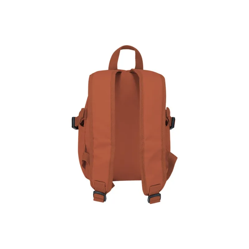POY Nylon Fabric Students Travel Mini Backpack Dark Orange-2
