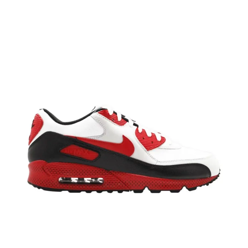 Nike Air Max 90 White Sport Red Neutral Grey-1