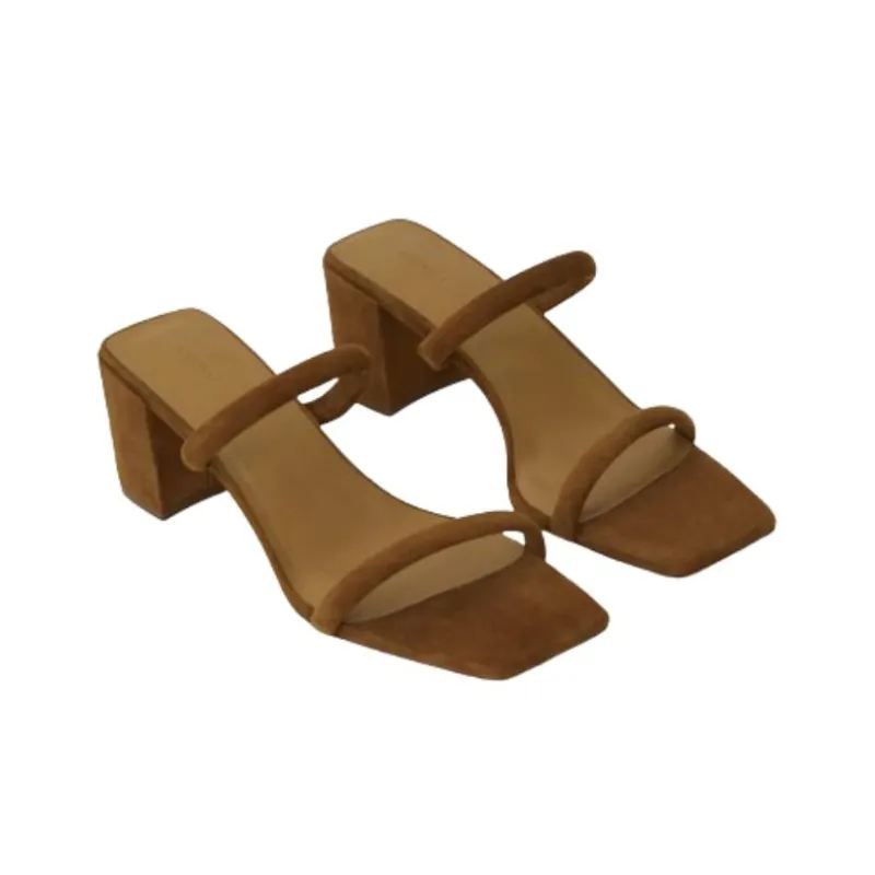 12 STOREEZ 65mm Block heel Suede Sandals Women's-2