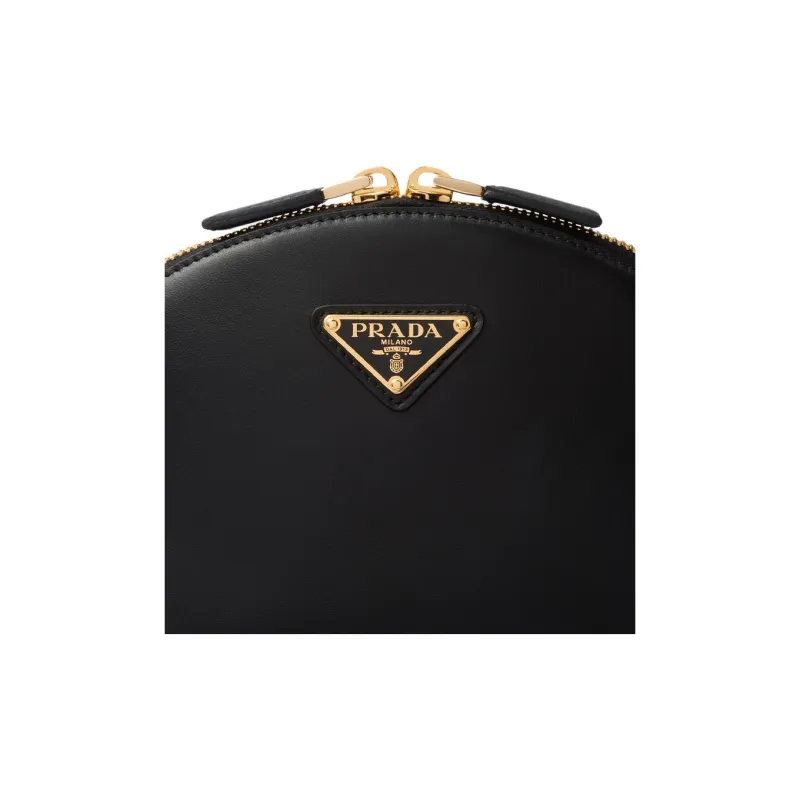PRADA Leather Crossbody Bag, Shoulder Bag Women's Black-4
