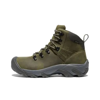 KEEN Pyrenees Cushioning Wear-Resistant High-Top Hiking Shoes Men's Green Gray