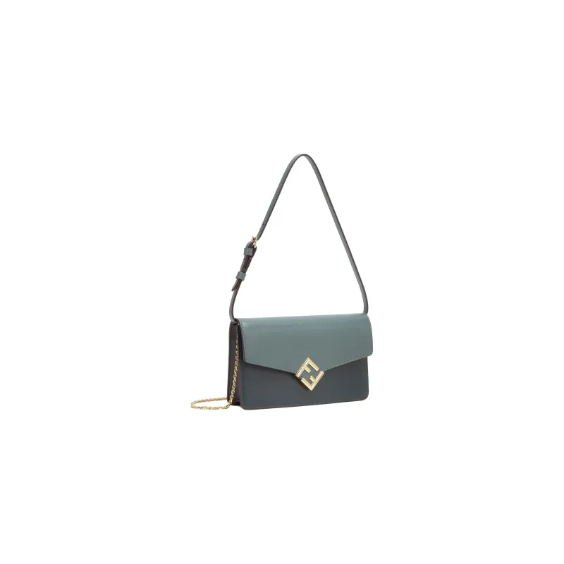 FENDI FF Diamonds Series Leather Crossbody Bag, Shoulder Bag Women's Green-1
