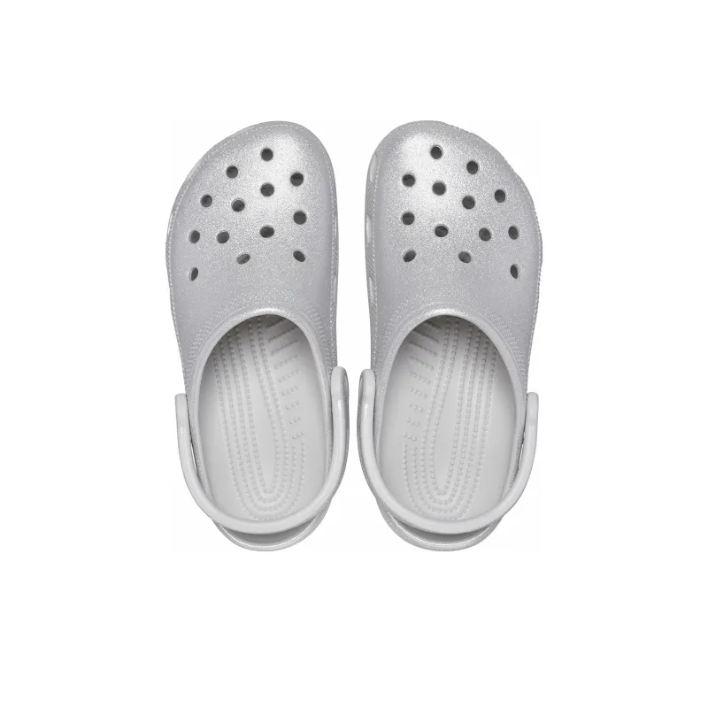 Crocs Classic Glitter Clogs 'Silver'-3