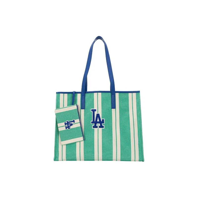 MLB Cotton Tote Bag Shopping Bag Shoulder Bag Portable Crossbody Bag Shoulder Bag Regular Unisex Green White-0