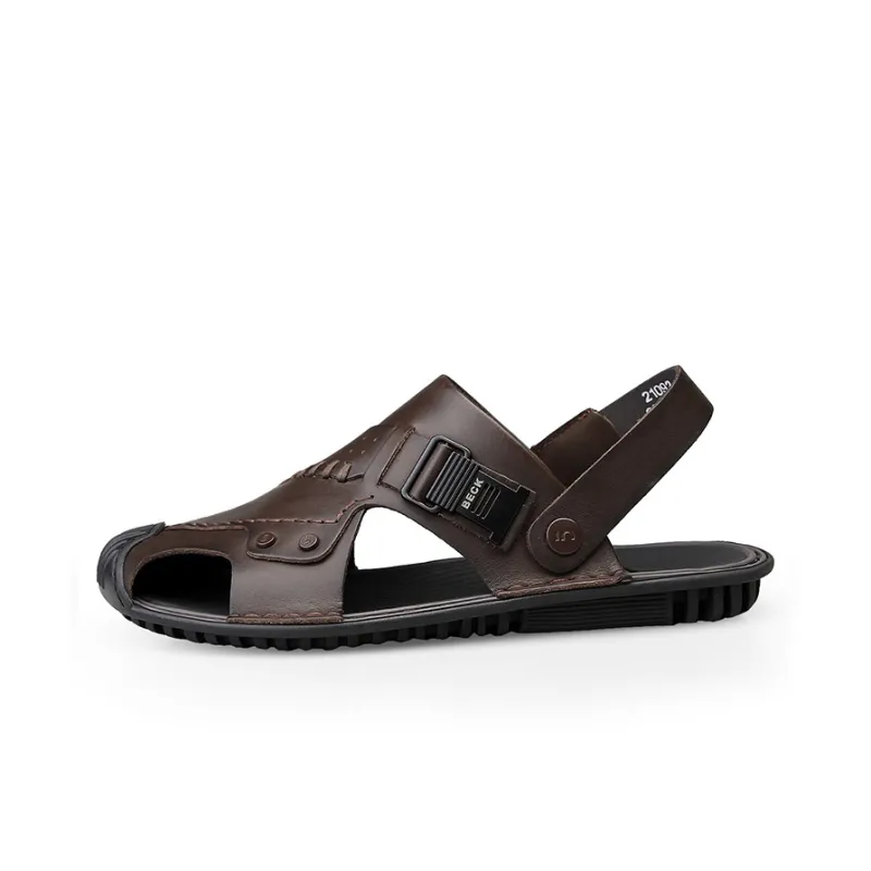 BECK Beach Sandals Men Brown-5