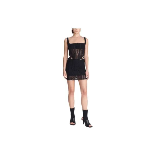 DION LEE Corset-style Crochet-knit Minidress