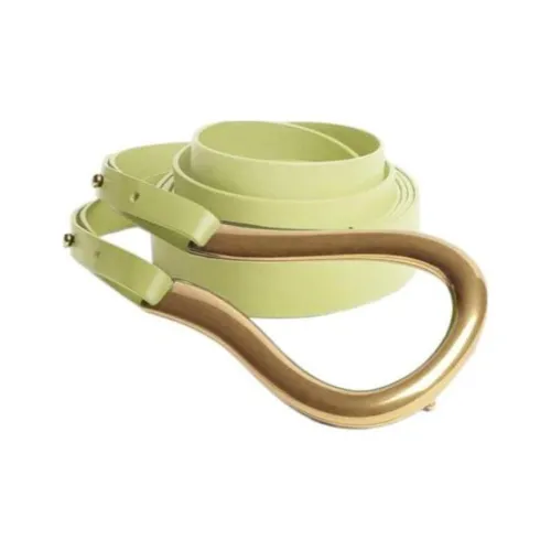 Bottega Veneta Double Strap Design, Horse Shoe Buckle Women's Green Width 5cm