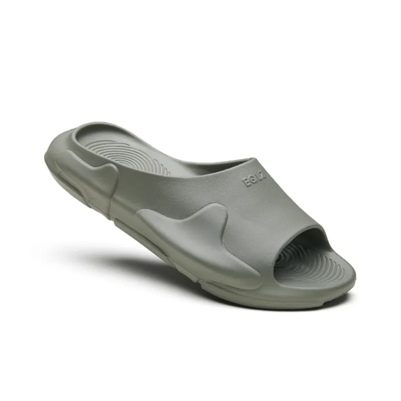 EQLZ EQUALIZER Oasis Quiet Abrasion Resistant Slide Slippers Unisex Moss Gray-1