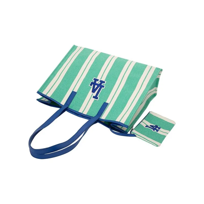 MLB Cotton Tote Bag Shopping Bag Shoulder Bag Portable Crossbody Bag Shoulder Bag Regular Unisex Green White-3