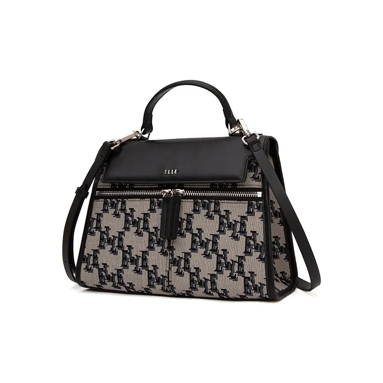 ELLE Fabric Kelly Bag Handbag Regular Women's Monogram-1