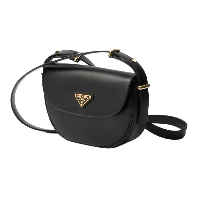 PRADA Leather Handbag, Shoulder Bag Women's Black-1