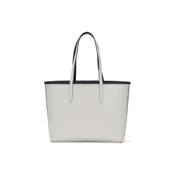 LACOSTE PVC Tote Bag Shopping Bag Handbag Shoulder Bag Large Size Women's Cerulean & Ivory