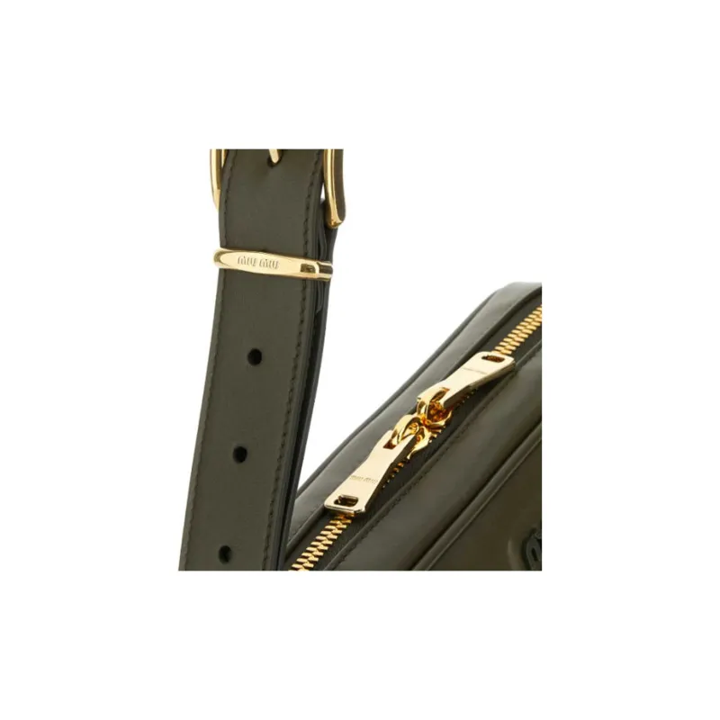 MIU MIU Nappa Leather Crossbody Bag Shoulder Bag Women's Green-3