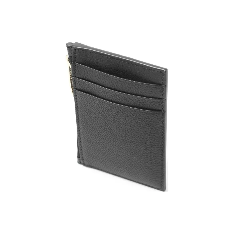 Bottega Veneta Calfskin Card Holder Wallet Women's Black-4