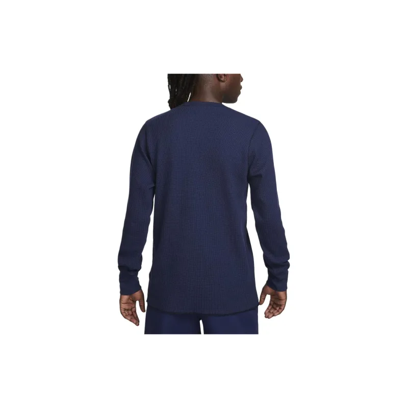 Nike Long-Sleeve Heavyweight Waffle Top Sweatshirt Men's Obsidian-1