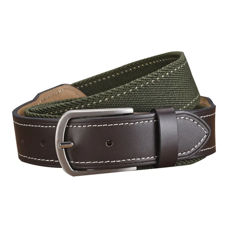 PISHUSHU Trendy Patchwork Pin Buckle Leather Belts Men's Width  3.5cm-2