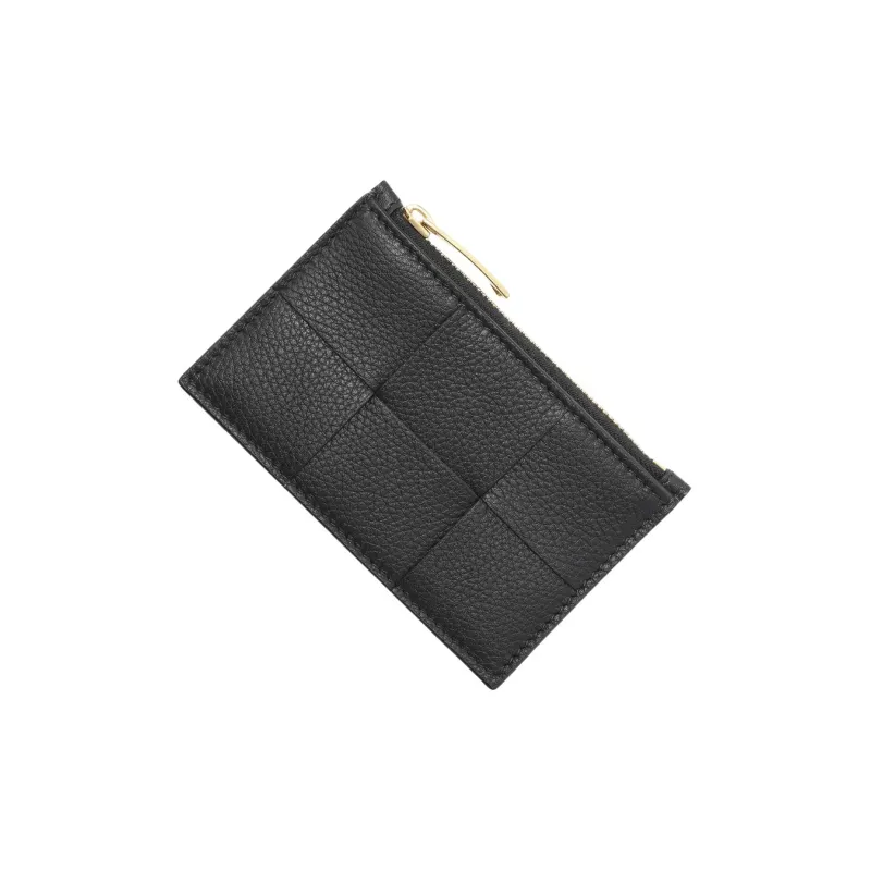 Bottega Veneta Calfskin Card Holder Wallet Women's Black-0