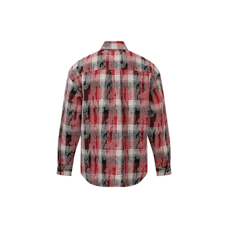 URBAN REVIVO Shirts Men Red Plaid-1