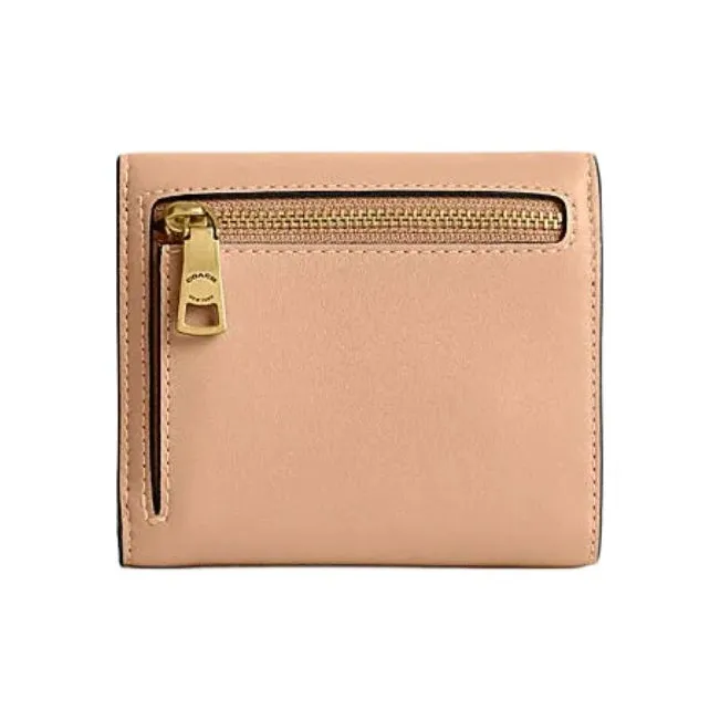 COACH Bandit Cow Leather Wallet Mini Women's Light Yellow Multicolor-1