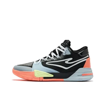 Erke Qibian Qi Wuwei Cushioned Wear Resistant Slip Resistant High Top Basketball Shoes Men's Jet Black Ork White