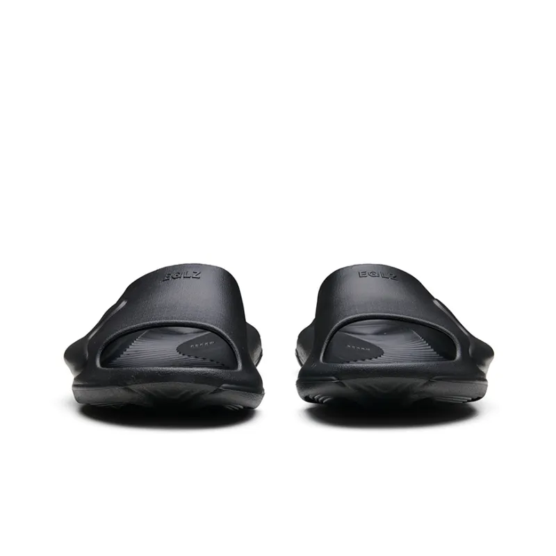 EQLZ EQUALIZER Oasis Quiet Abrasion Resistant Slide Slippers Unisex Ghost Black-4