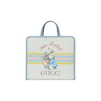 GUCCI Peter Rabbit™ Collaboration GG Supreme Canvas Tote Bag Shopping Bag Shoulder Bag Handbag Kids' Ecru