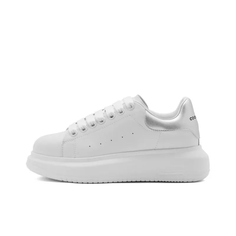 BELLE Cushioning Low-Top Skateboard Shoes Women's White-0