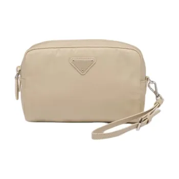 PRADA Fabric Clutch Women's Desert Beige