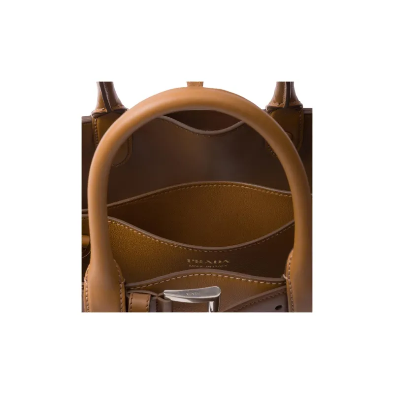 PRADA Leather Shoulder Bag, Crossbody Bag, Handbag Medium Size Women's Caramel-3