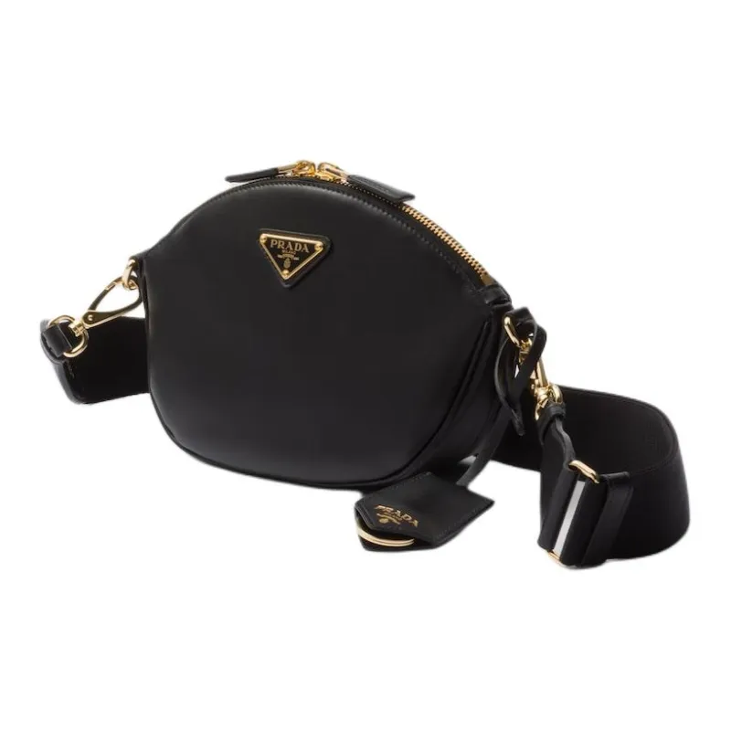 PRADA Leather Crossbody Bag, Shoulder Bag Women's Black-1