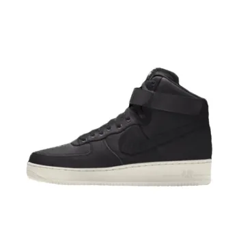 Nike Air Force 1 Cushioning Wear-Resistant High-Top Running Shoes Women's Black White