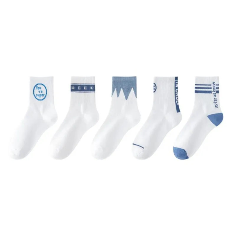 MIIOW Mid Calf Socks Women's 5 Pack-2