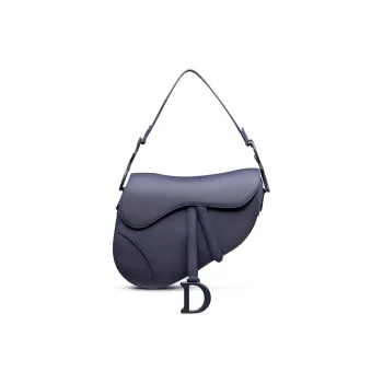 DIOR Saddle Matte Cow Leather Saddle Bag Portable Crossbody Bag Shoulder Bag Women's Indigo