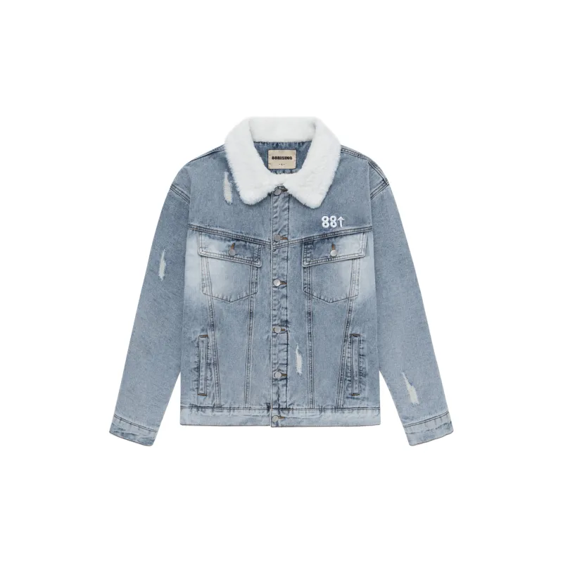 88rising Denim Jackets Unisex Washed Blue-1