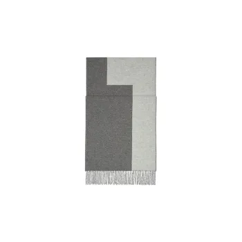 HERMES Knit Scarves Unisex Charcoal Gray Light Gray