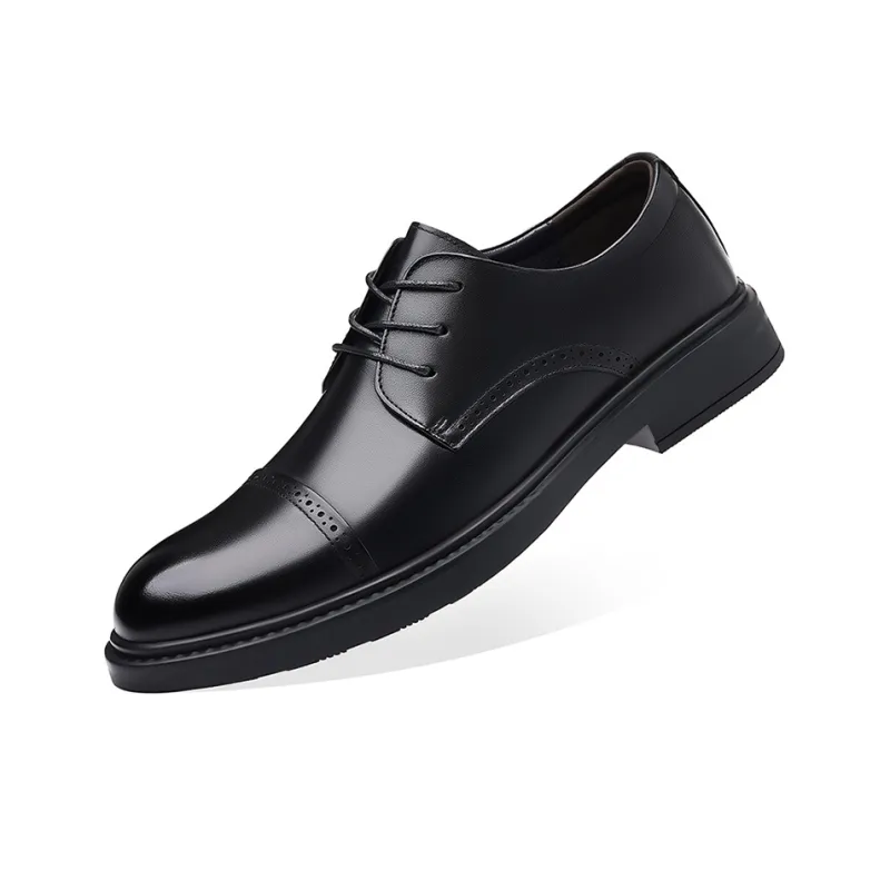 GZZ Dress Shoes Men Low Top Black/Brown-2