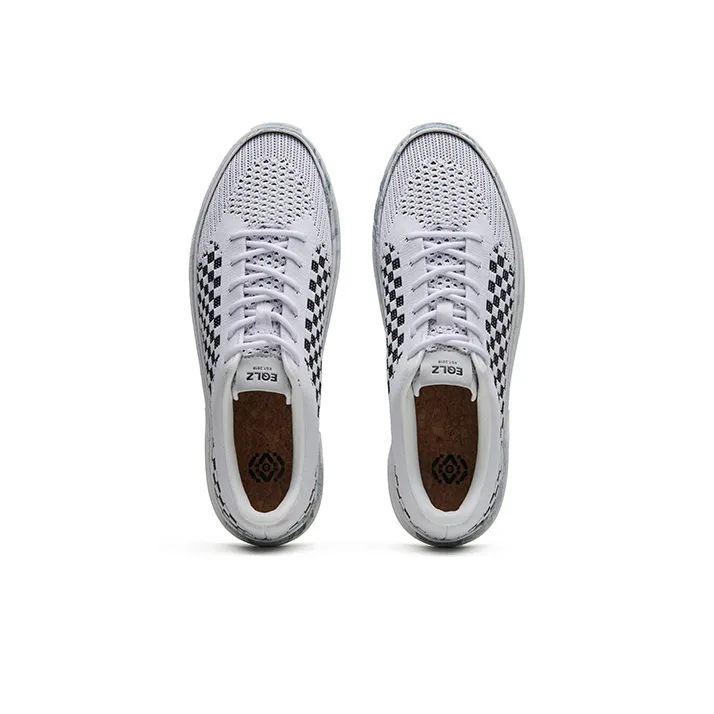 EQLZ EQUALIZER Fault GhostKnit Low Top Skateboard Shoes Unisex Spotted White Checkerboard-3