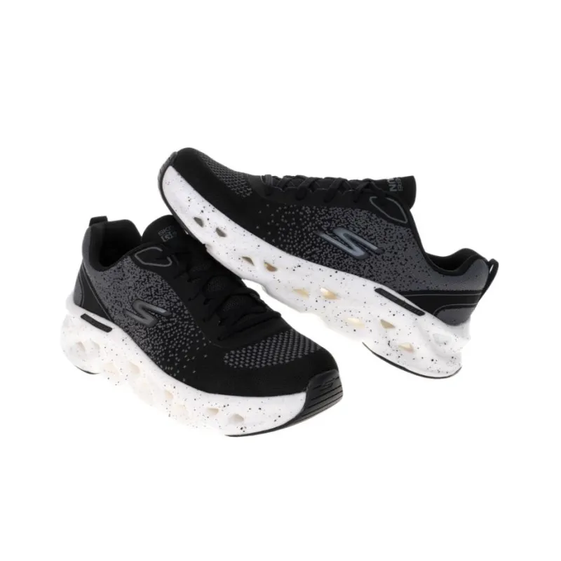 Skechers GO RUN SWIRL TECH Anti-Slip Wear-Resistant Low-Top Running Shoes Men's Black-3
