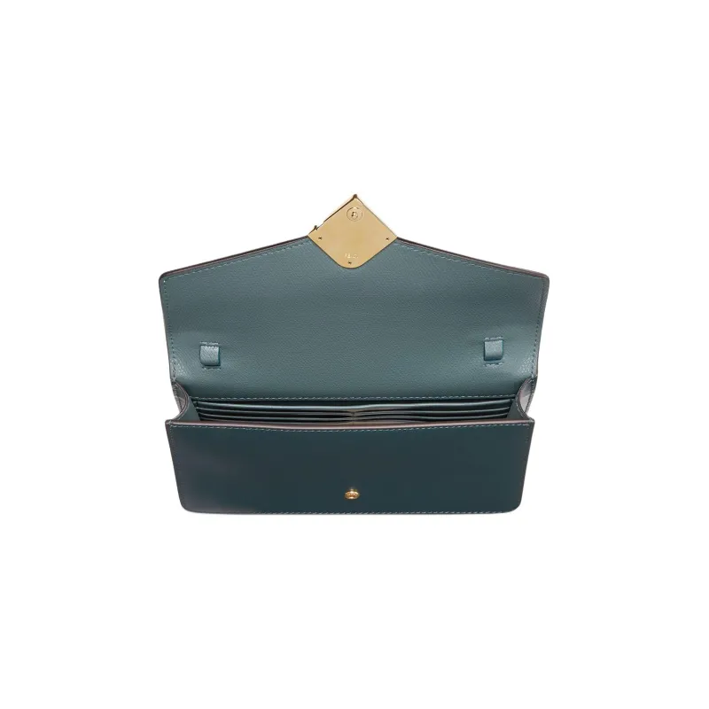 FENDI FF Diamonds Series Leather Crossbody Bag, Shoulder Bag Women's Green-3