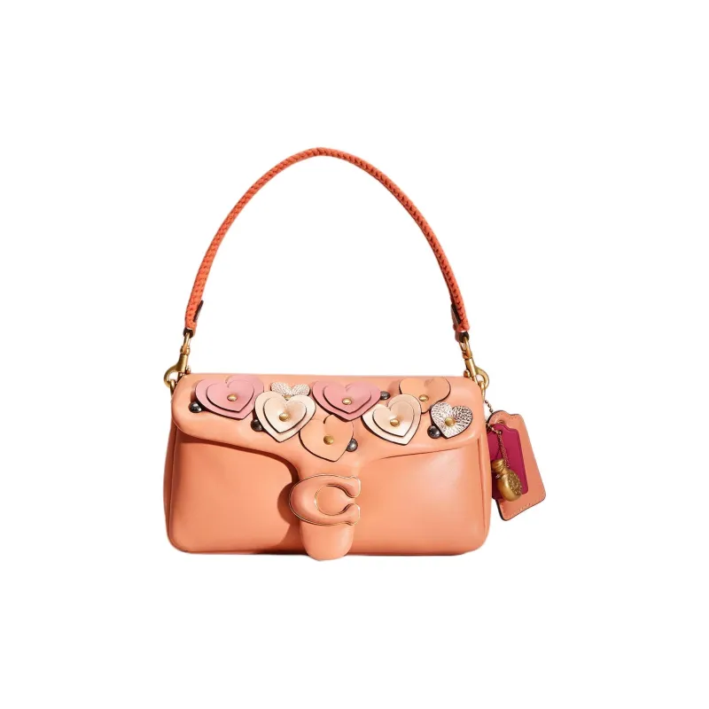 COACH Tabby Nappa Leather With Smooth Leather Accents Portable Crossbody Bag Shoulder Bag Women's Light Coral-0