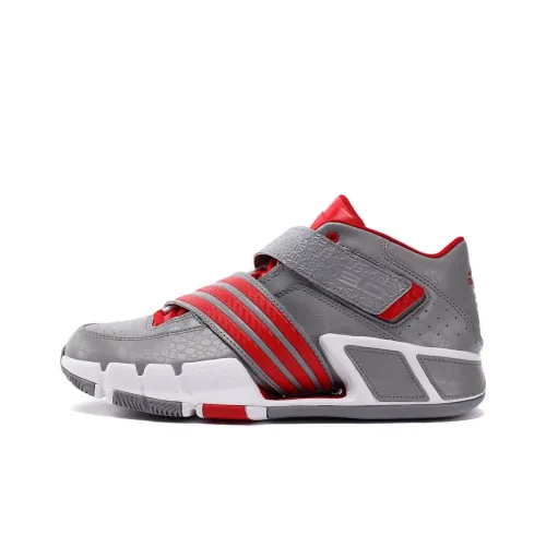 Adidas Pilrahna 3.0 Vintage Basketball Shoes Men Low-Top Gray Red