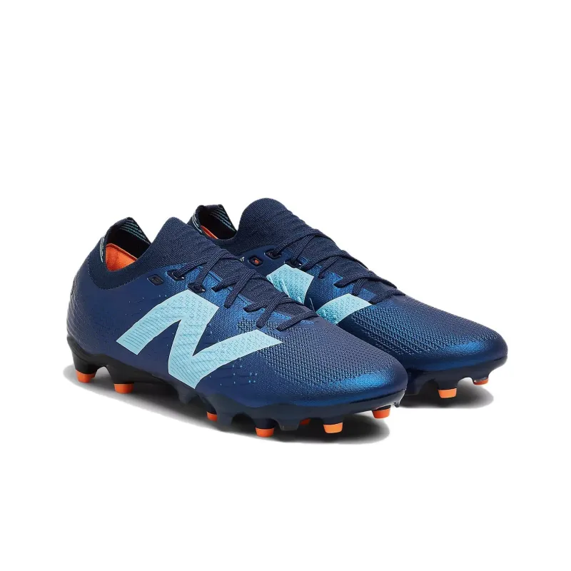 New Balance Tekela V4 Cushioned Slip Resistant Abrasion Resistant Soccer Shoes Unisex Blue Orange-2