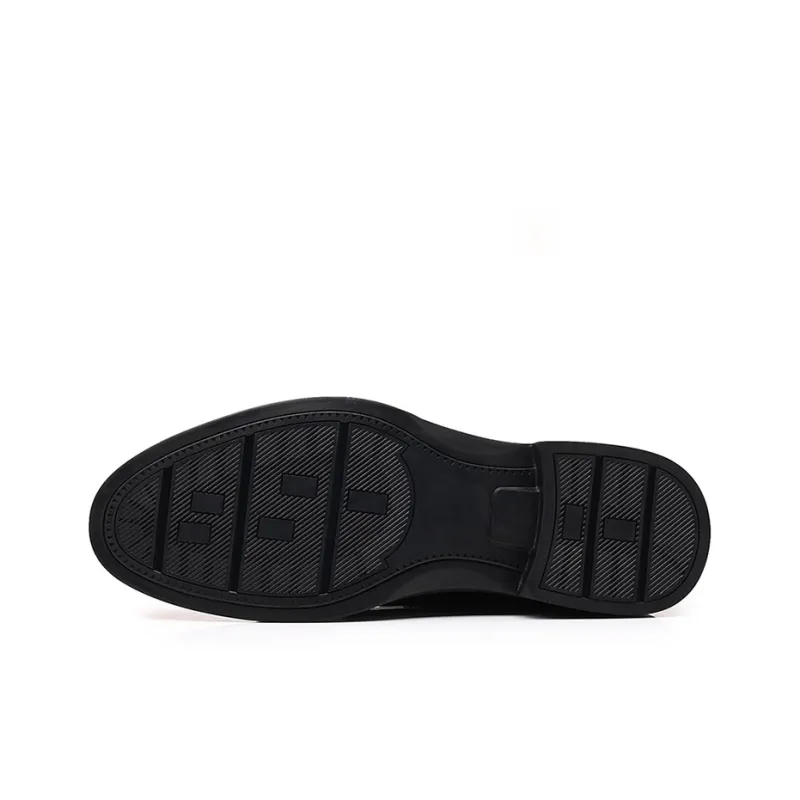 GZZ Dress Shoes Men Low Top Black/Brown-4