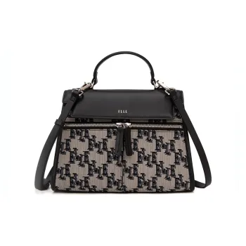 ELLE Fabric Kelly Bag Handbag Regular Women's Monogram