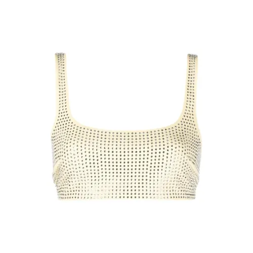 Patrizia Pepe Crystal Embellished Crop Tank Top