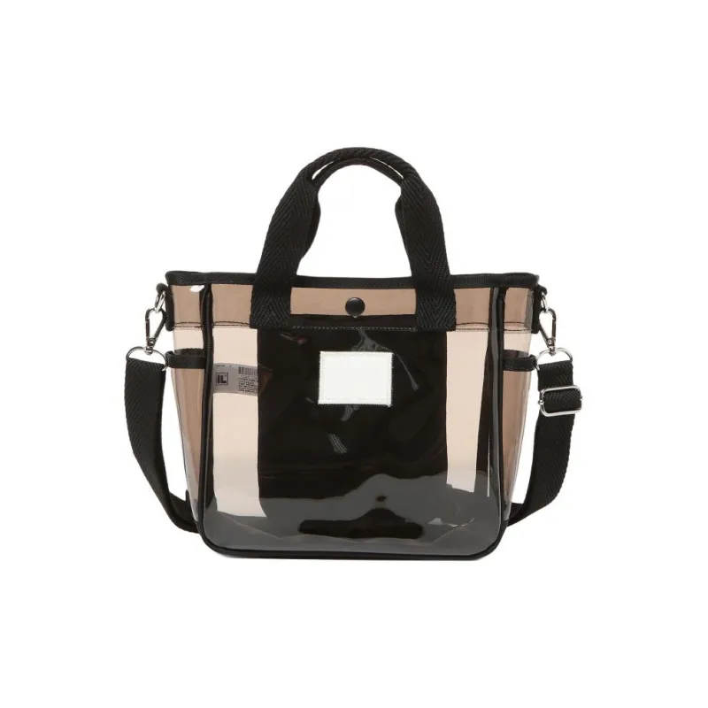 FILA PVC Tote Bag Shopping Bag Shoulder Bag Crossbody Bag Handbag Women's Black-0