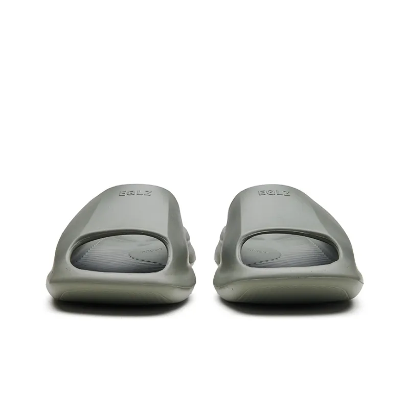 EQLZ EQUALIZER Quiet Abrasion Resistant Slide Slippers Unisex Moss Gray-4