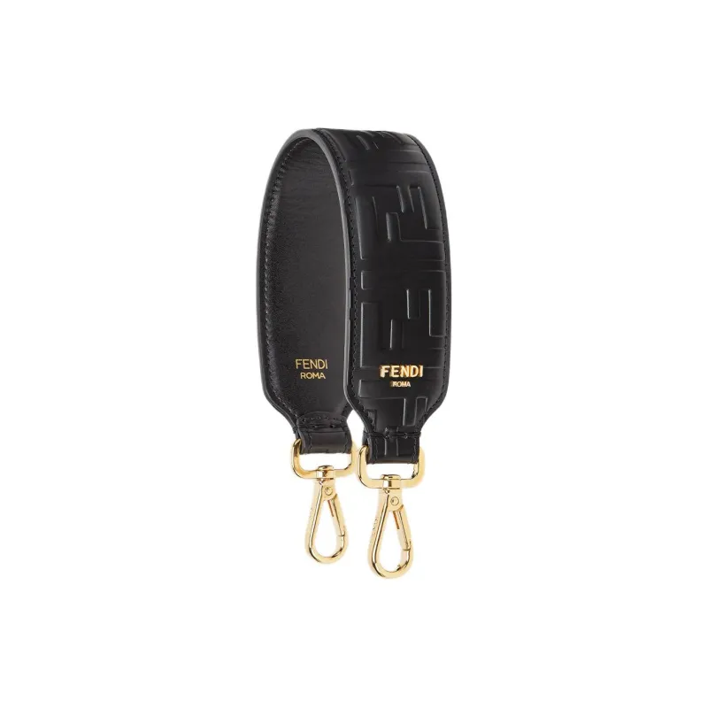 FENDI Calfskin Shoulder Strap Bag Straps Mini Women's Black-0
