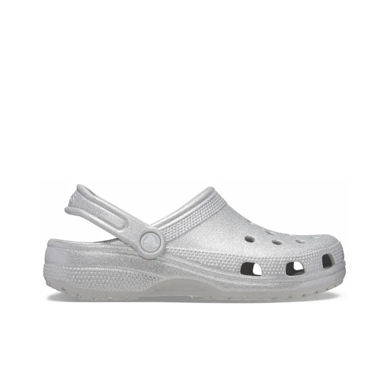 Crocs Classic Glitter Clogs 'Silver'-1