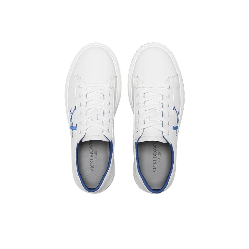 VICKI BROWN Stylish Skateboarding Shoes White Blue-3